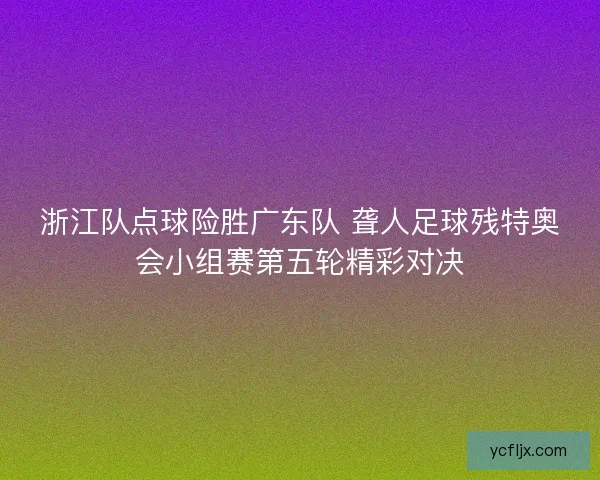 浙江队点球险胜广东队 聋人足球残特奥会小组赛第五轮精彩对决